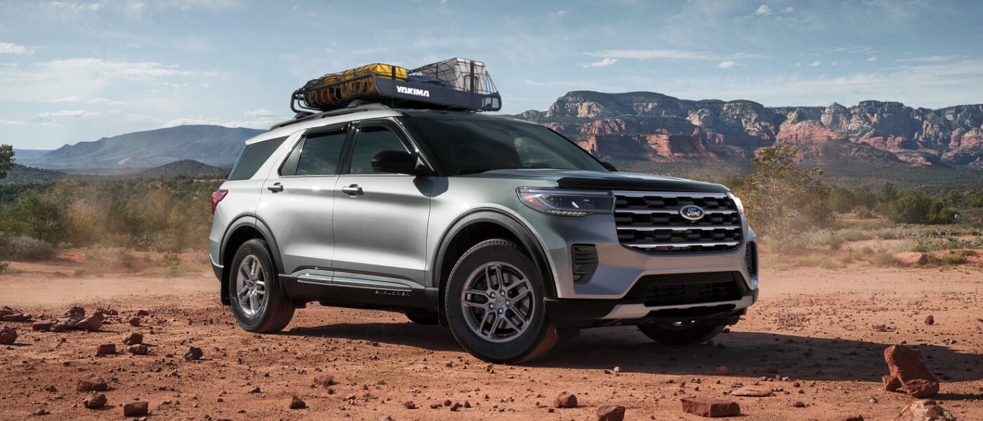 2025 Ford Explorer exterior parked in desert
