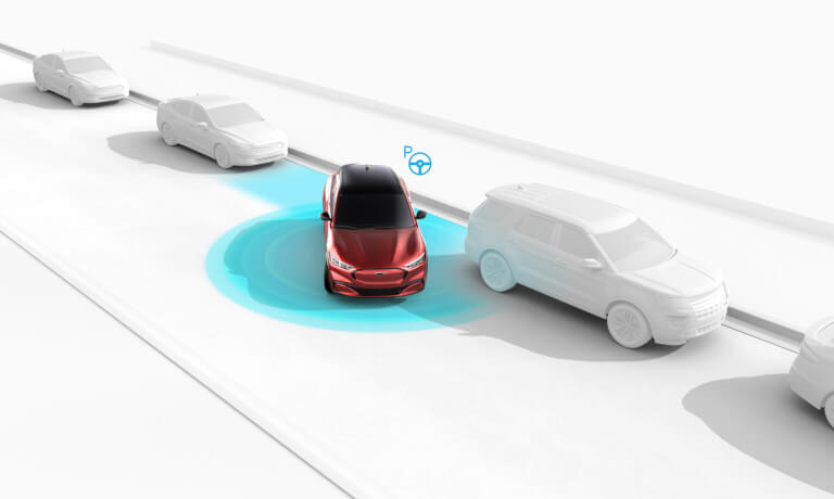2025 Ford Mustang Mach-E Exterior Safety Sensors Graphic