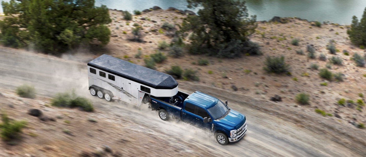 2025 Ford Super Duty Exterior From Above Towing Trailer