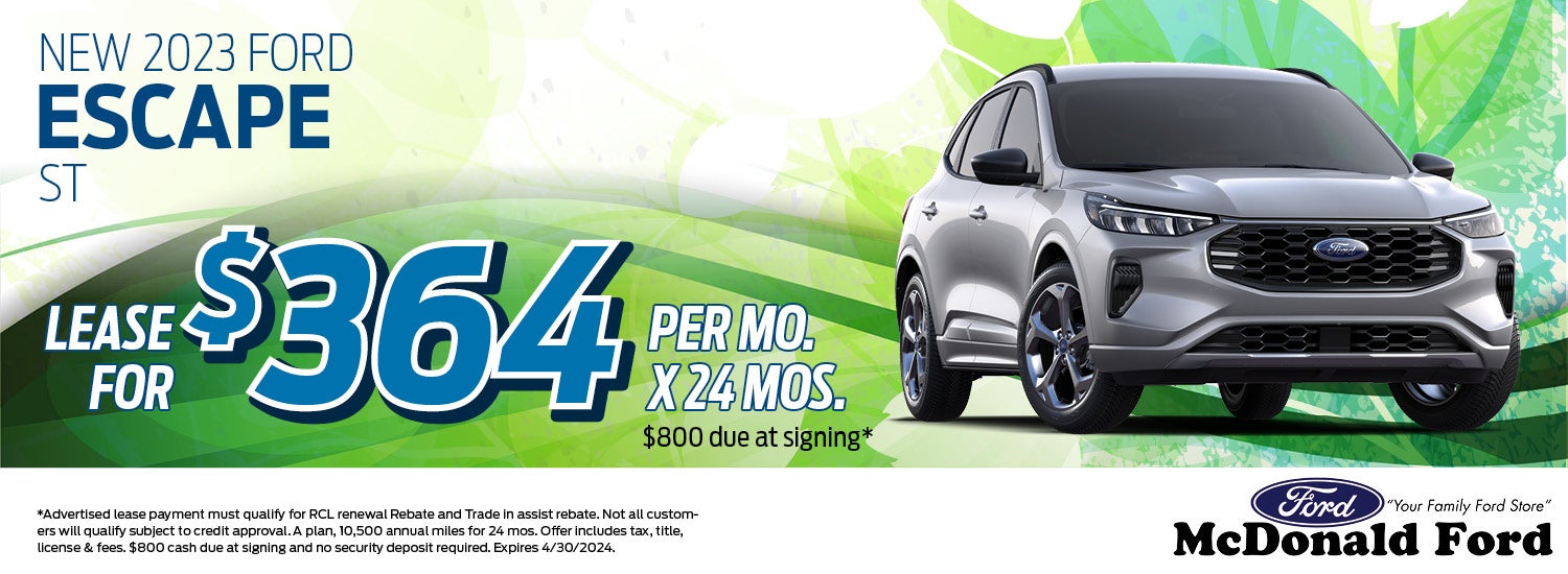 2023 Ford Escape Offer | McDonald Ford 